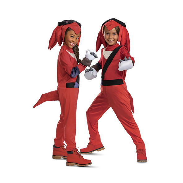 Licensed Sega Sonic Movie Deluxe Kids Knuckles Costume Jumpsuit SMALL 4-6