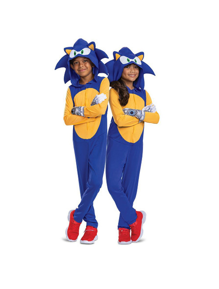 Licensed Sonic Prime New Yoke City Classic Kids Costume Hooded Jumpsuit LG 10-12