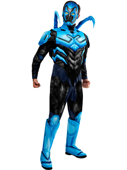 Rubies Deluxe Blue Beetle Superhero Muscle Adult Halloween Costume LARGE