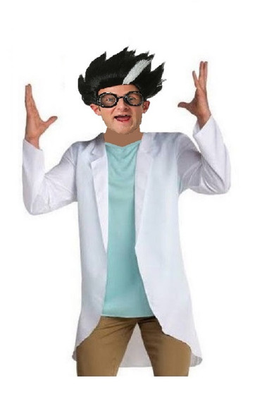 Mad Scientist Adult Halloween Costume Shirt Lab Coat Mens Doctor Nurse Large 44