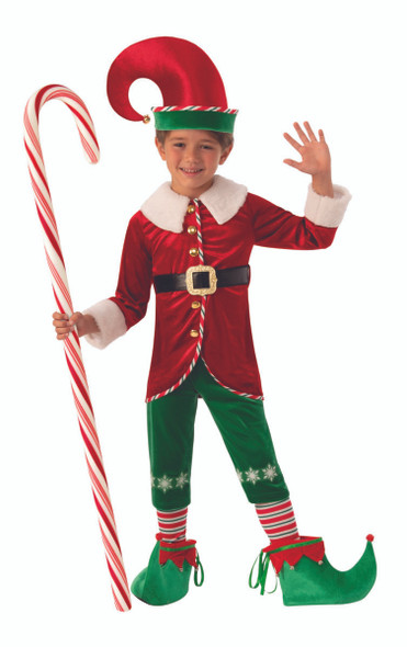 Elf Boy Santa's Little Helper Christmas Kids Costume Outfit LARGE 10-12