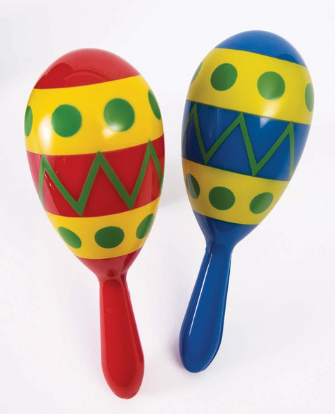 Pair of Fiesta Mexican Maracas Plastic Rattle Cinco De Mayo Costume Accessory