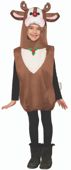 Cute Reindeer Child Costume Hooded Tunic Christmas Rudolph Animal Boys Girls