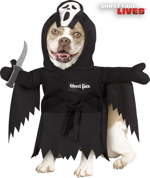 Scream! Ghost Face Lives Ghost Face Dog Costume Walking Pet Costume MD 18-28lbs
