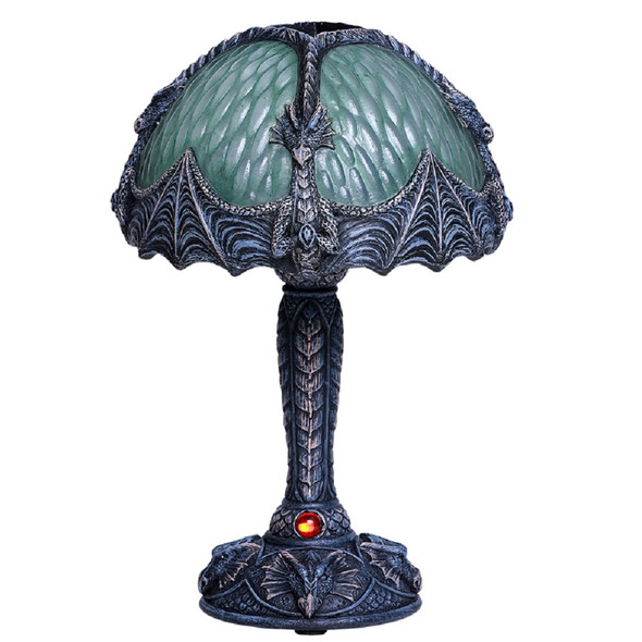 Medieval Dragon LED 8" Table Lamp Quality Resin Color Changing Fantasy Decor New