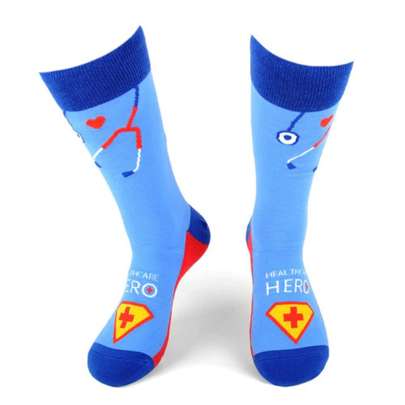 Women's Health Care Heroes Superhero In Disguise Nurse Doctor Socks Size 9-11