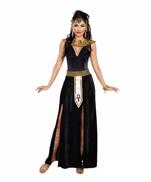 Exquisite Cleopatra Black Queen of The Nile Goddess Dress Women's Costume SMALL