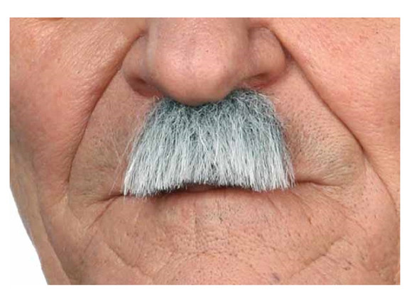 Grey White Charlie Chaplin toothbrush Mustache Self Adhesive Facial Hair Mens
