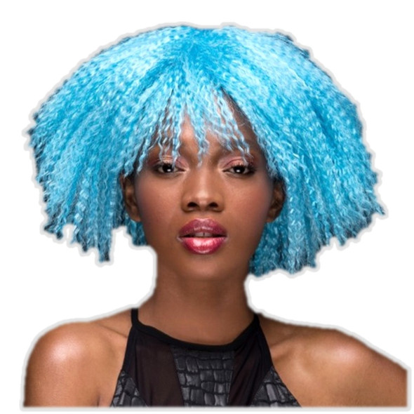 High Quality Blush Zoey Cool Blue Costume Wig Womens Fantasy Style Crimped Hair