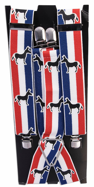 Democratic Patriotic Suspenders Donkey Politics Adult Men's Costume Accessory