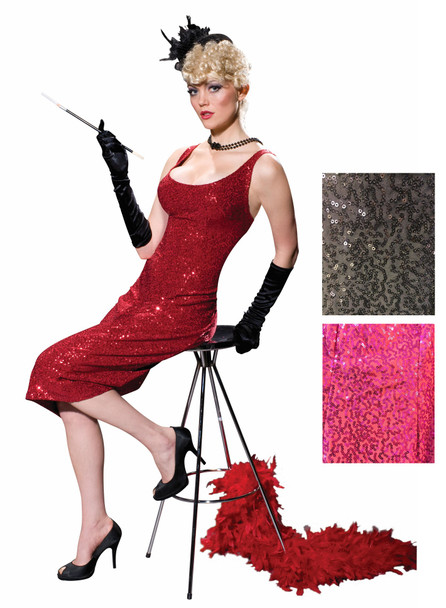 Women's Club Burlesque Glittery Gown Costume Fancy Dress G-String Lounge Singer