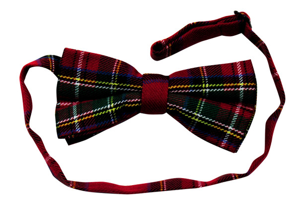 Red Scottish Plaid Bow Tie Halloween Adult Costume Accessory Bowtie Adjustable