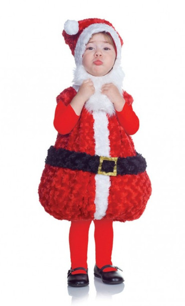 Underwraps Belly Babies Baby Santa Holiday Red Plush Costume Toddler Child Size