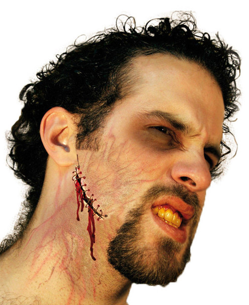 Hate Eruption Latex Appliance Halloween Stitches Wound Gash Prosthetic Make-up