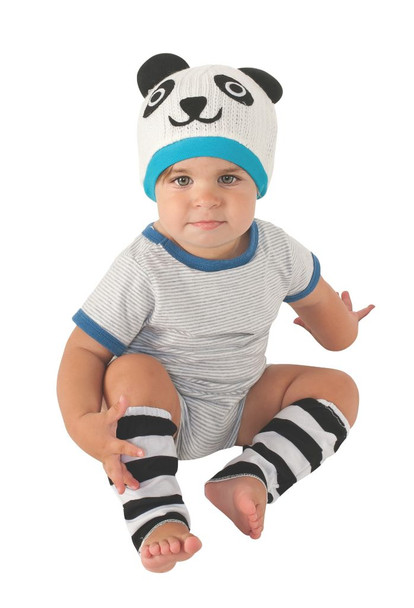 Lil' Hat Cutie Pies Panda Bear Set Leg Warmers & Crochet Hat Baby Kit 6-12 Month