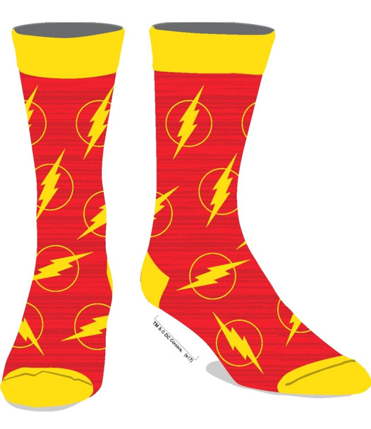 Justice League Flash Crew Socks Lightening Bolt Adult Men Costume Accessory