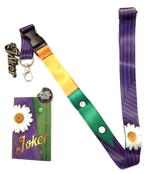 DC Comics Joker Suit-Up Lanyard Necklace Detachable ID Holder Keychain