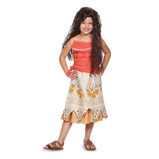 Disney Classic Moana Princess Costume Fancy Dress Hawaiian Luau Girls Te Fiti