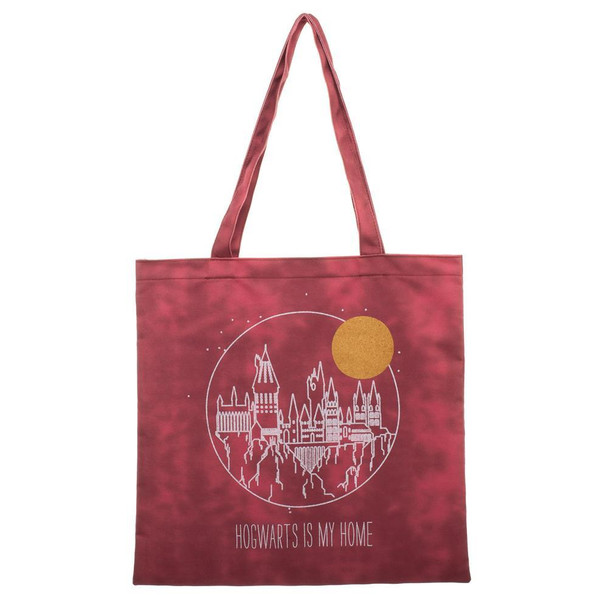 Harry Potter Hogwarts Is My Home Canvas Shopping Tote Bag Travel Groceries