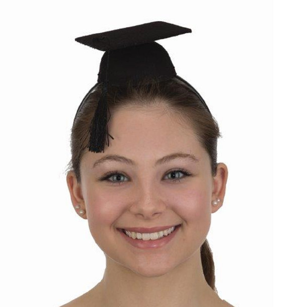 Mini Black Graduation Cap Grad Hat Headband Costume Prop Accessory Celebration