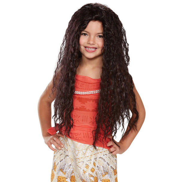 Disney Moana Deluxe Girl Child Wig Long Curly Hair Licensed Costume Accessory