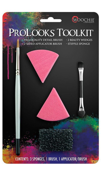 Woochie Pro Looks Makeup Tool Kit Sponges Brush Dual-Tip Applicator