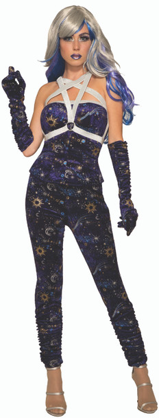 Celestial Blue Velvet Ruched Leggings Adult Women's Halloween Costume Accessory