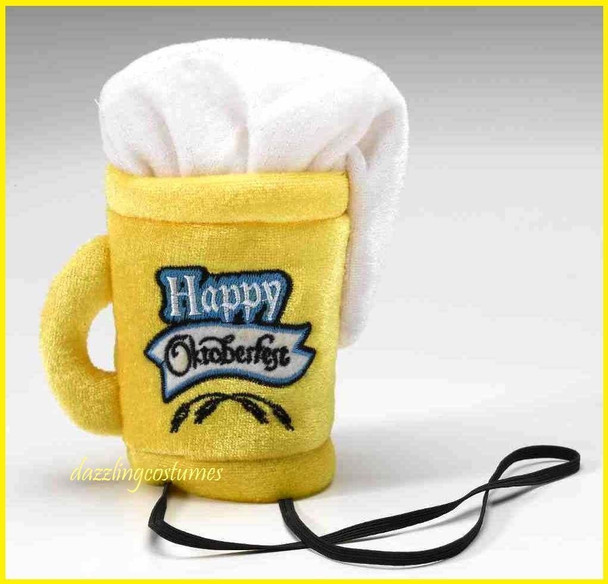 Happy Oktoberfest Mini Cocktail Hat Beer Mug Hat Glass Adult Costume Accessory