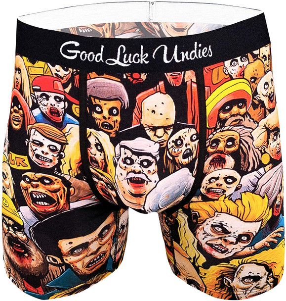 Good Luck Undies Zombies Boxer Brief Underwear No Chafe Anti Roll Waistband SM
