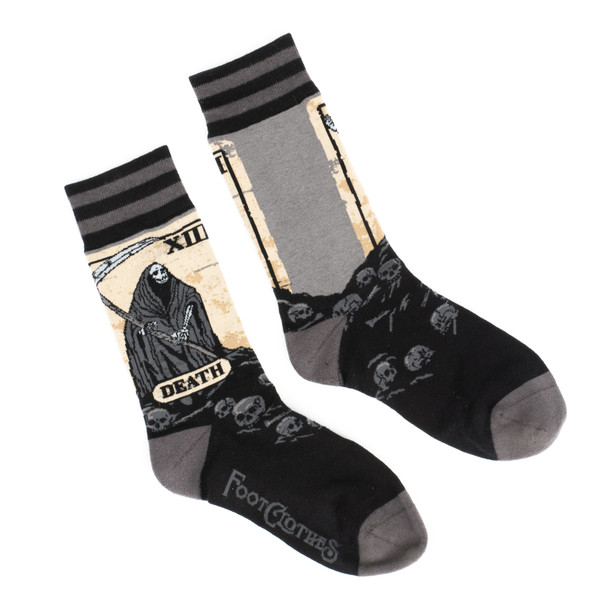 Foot Clothes Dark Soles Line Death Tarot Card Crew Socks Adult Size 5-13