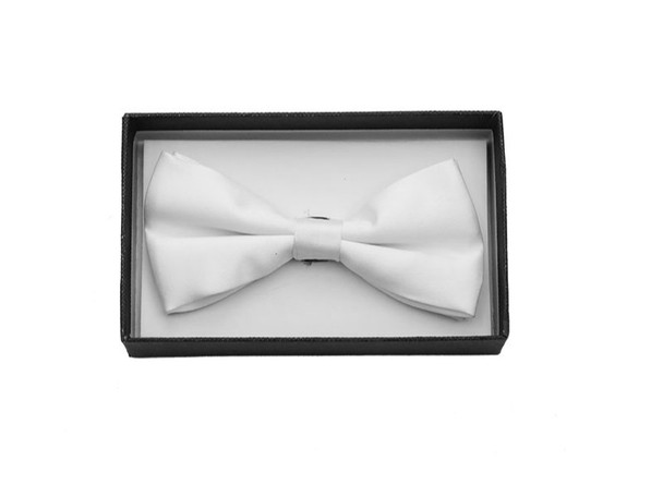 White Satin Bow Tie Adult Adjustable Tuxedo Bowtie Costume Accessory