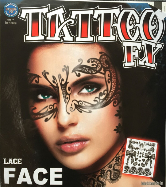 Tinsley Transfers Lace Face Sexy Temporary Tattoo Halloween FX Makeup