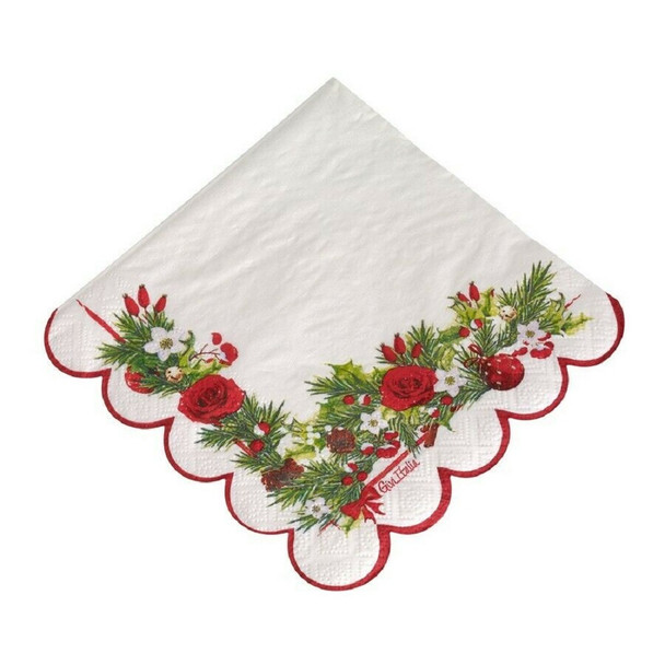 Festive Express Luncheon Napkins Christmas Holiday Party Tableware 16pc/pk