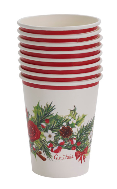 Festive Expressions 9oz. Paper Cups Holiday Party Tableware 8pc/pk