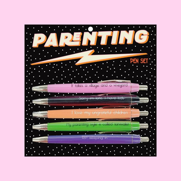 Funny Parenting Quotes Multi Color Decorative Writing Pen Set Fun Club