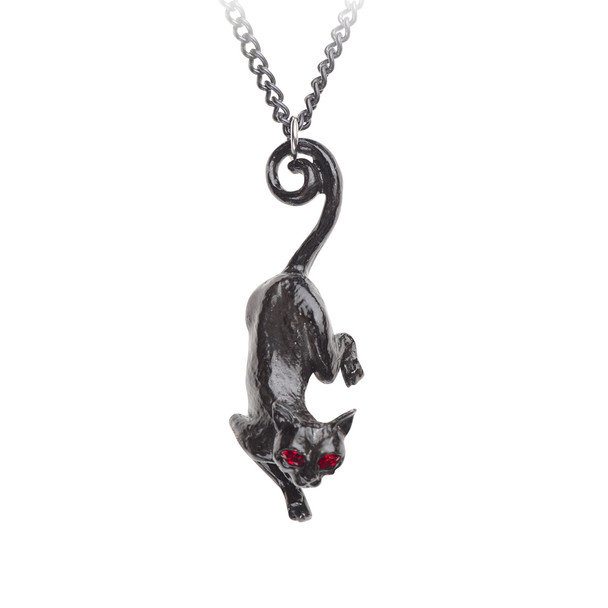 Alchemy of England Black Cat Sith Pendant Necklace Gothic Jewelry