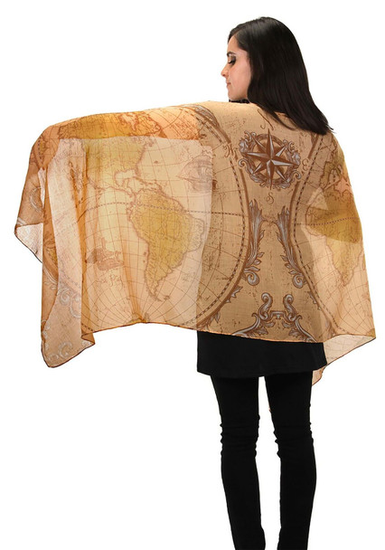 Elope Ye Olde World Map Lightweight Scarf