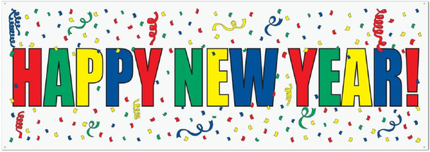 5' x 21" Jumbo Happy New Year Banner Sign Decoration Party Supply Plastic 1/PK