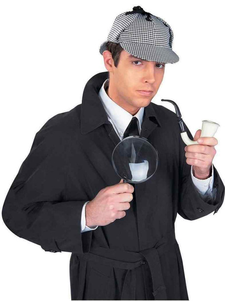 Great Detective Kit Sherlock Holmes Hat Pipe Magnifying Glass Costume Accessory