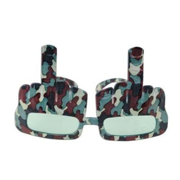 Camo Redneck One Finger Salute Flipping The Bird Fanci-Frames Glasses Novelty