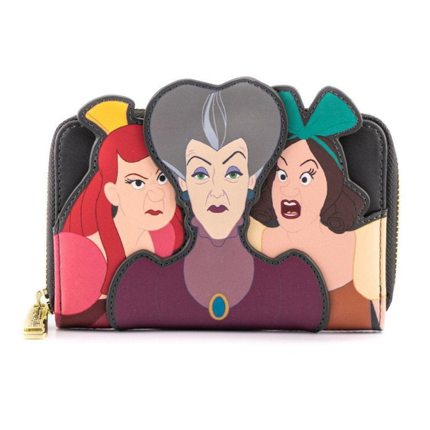 Loungefly Disney Villains Evil Stepmother & Step Sisters Scene Zip Around Wallet