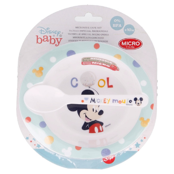 Stor Disney Baby Mickey Mouse Cool Like Mickey Toddler Bowl & Spoon Set 2pc