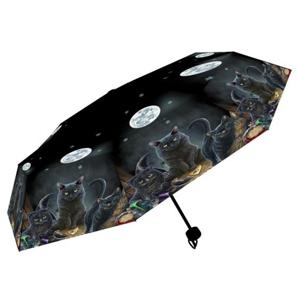 Nemesis Familiars Black Cat Umbrella Compact Pop Up