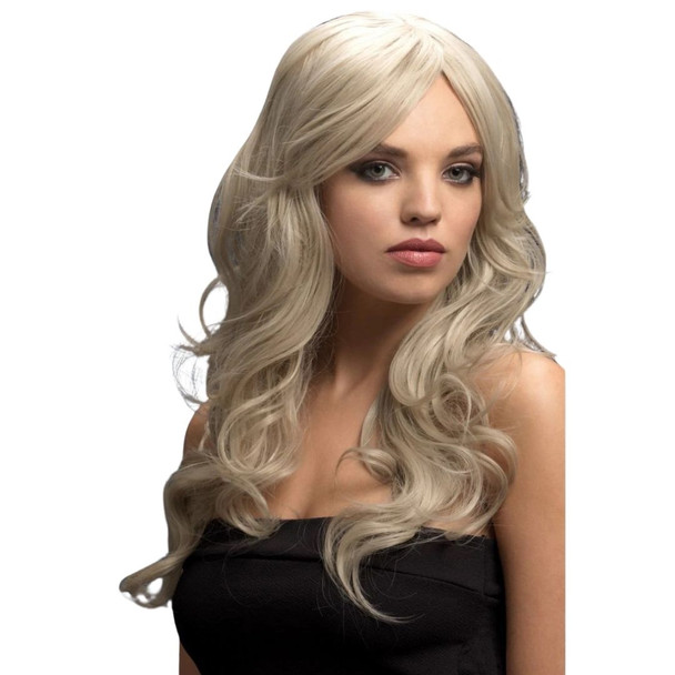 The Fever Wig Collection Nicole Silver Blonde Wave Side Part Wig Heat Styleable