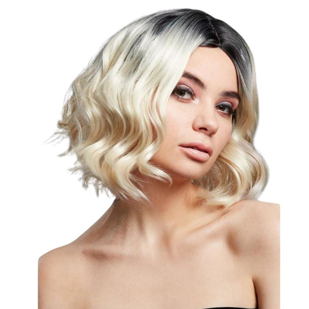 Fever Collection Kourtney Curls Long Bob Centre Blonde Wig Heat Styleable
