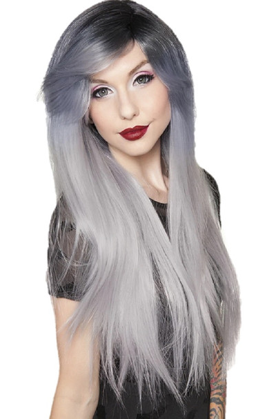 RockStar Wigs� Wigs Gothic Lolita Dark Root Bella Silver Fox Wig Stylable