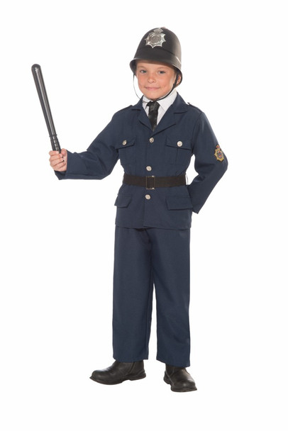 British Bobbie Police Cop Officer Uniform Child Boys Halloween Costume MED 8-10