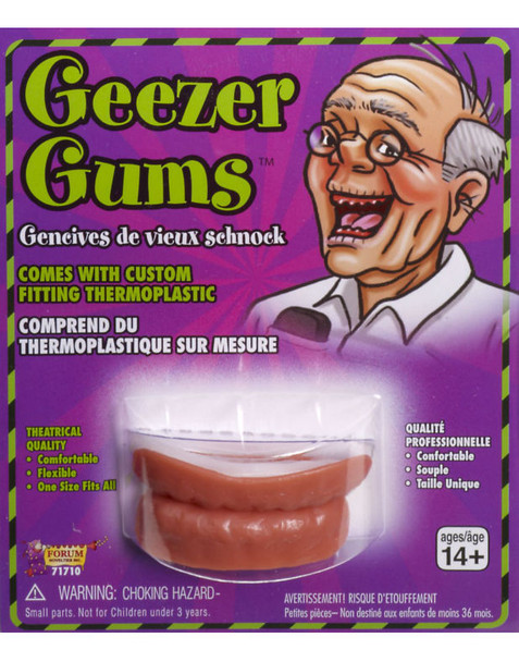 Geezer Gums Funny Adult Old Man Woman No Teeth Costume Accessory Toothless