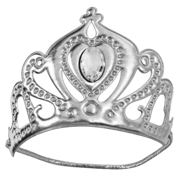 Child Royalty Tiara King Queen Silver Fabric Costume Accessory Princess Prince