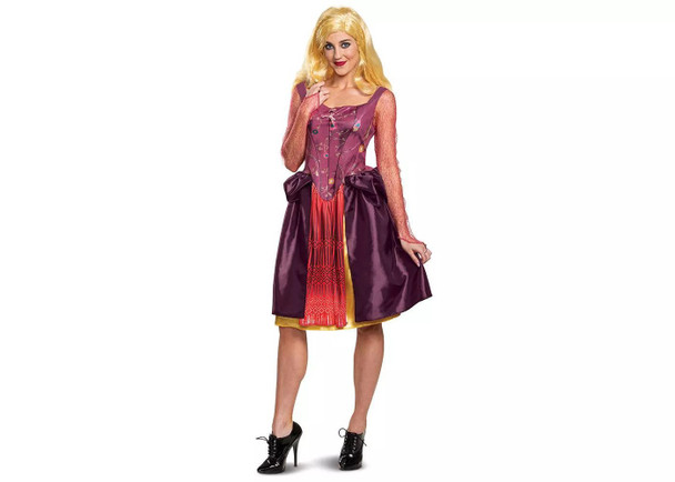 Disney Hocus Pocus Sarah Salem Witch Costume Silly Fancy Dress Womens